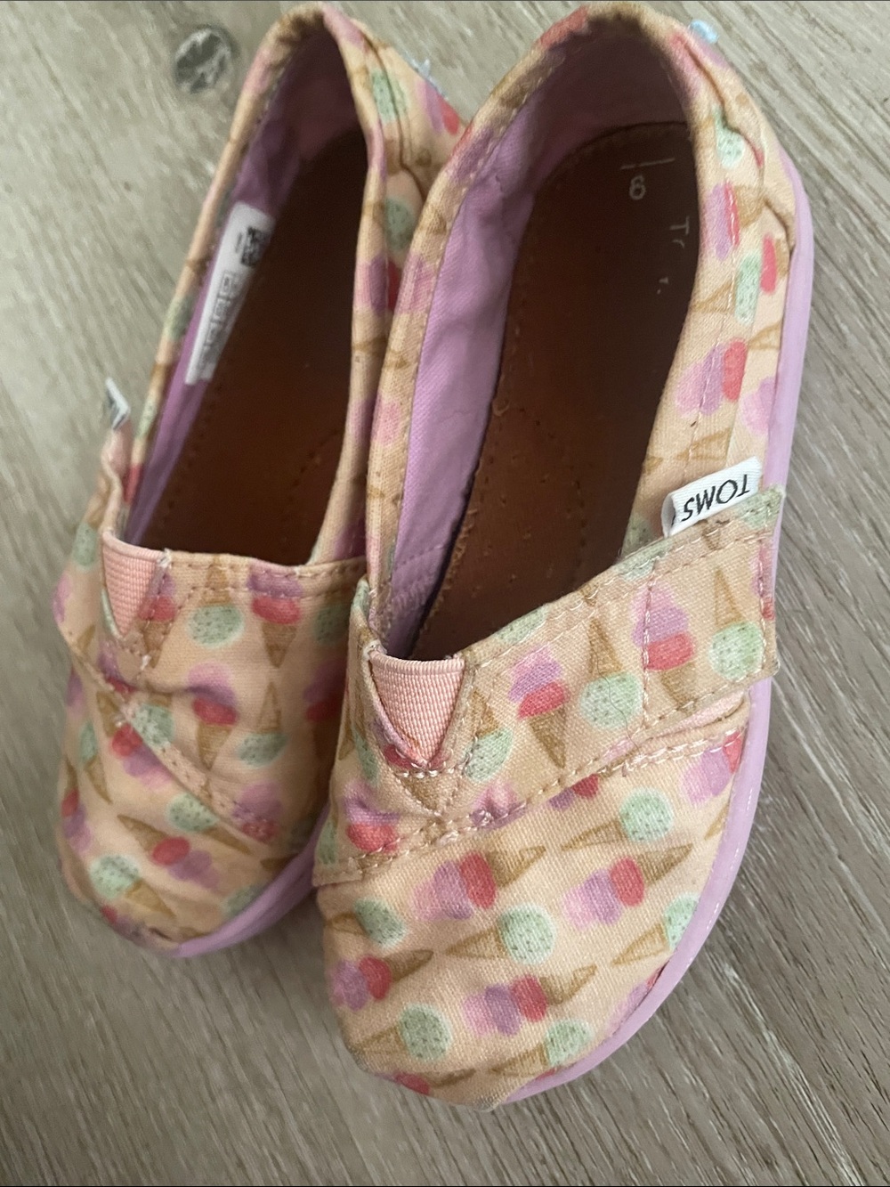 TOMS Canvas Ice Cream Slip-On Sneakers | Toddler Size 9